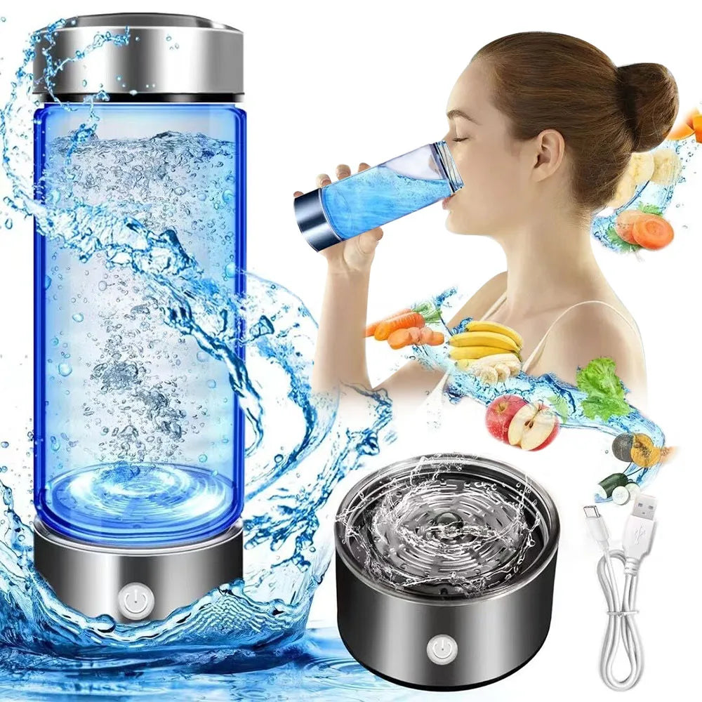 420Ml Hydrogen-Rich Water Cup Electric Hydrogen Rich Water Generator Bottle Titanium Quality Filter Portable Antioxidant Lonizer